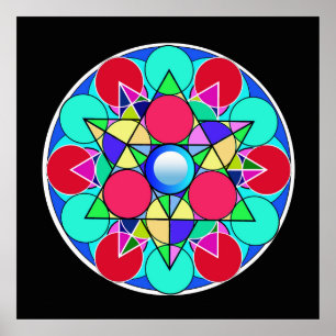 Abstracte Sterbloem Poster