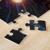 Abstracte sterren en maan legpuzzel (Zijkant)