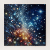 Abstracte sterren en maan legpuzzel (Horizontaal)