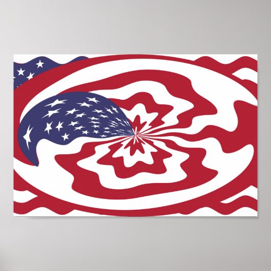 Abstracte sterren en strepen Amerikaanse patriotti Poster (Voorkant)