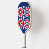 abstracte sterren en x - es print pickleball paddle (Links)
