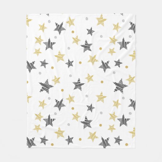 Abstracte Sterren Glitter Stippen Fleece Deken (Voorkant)