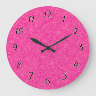 Abstracte sterren in Hot Pink Grote Klok