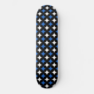 Abstracte sterren in zwart blauw en witte skateboa persoonlijk skateboard