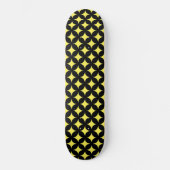 Abstracte sterren in zwart en geel persoonlijk skateboard (Voorkant)
