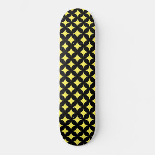 Abstracte sterren in zwart en geel persoonlijk skateboard