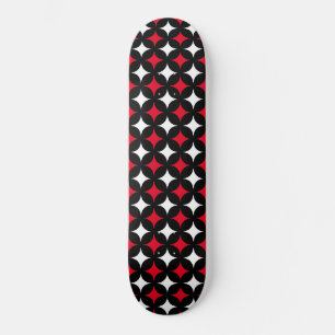 Abstracte sterren in zwart rood en wit skateboard