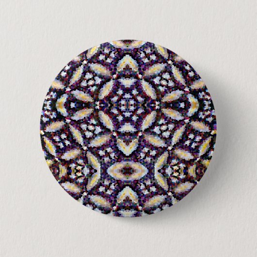 Abstracte sterren ronde button 5,7 cm (Voorkant)