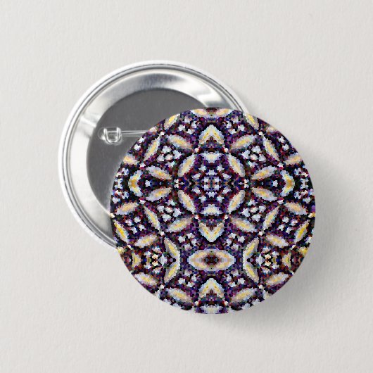 Abstracte sterren ronde button 5,7 cm (Voorkant /achterkant)
