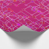 Abstracte sterrenbeeld, Deep Fuchsia Pink Cadeaupapier (Hoek)