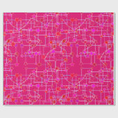 Abstracte sterrenbeeld, Deep Fuchsia Pink Cadeaupapier (Vlak)
