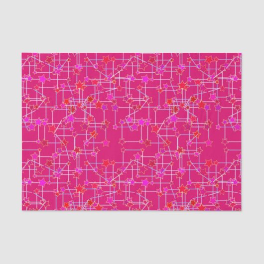 Abstracte sterrenbeeld, Deep Fuchsia Pink Tissuepapier (Voorkant)