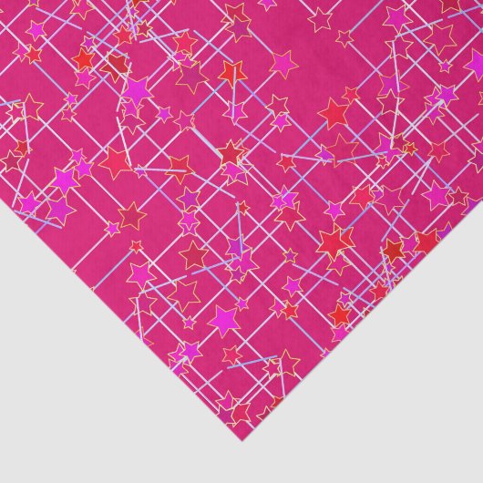 Abstracte sterrenbeeld, Deep Fuchsia Pink Tissuepapier (Detail)