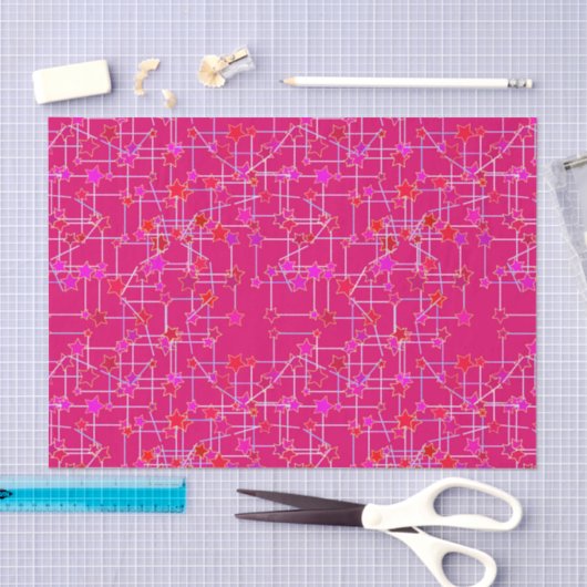 Abstracte sterrenbeeld, Deep Fuchsia Pink Tissuepapier (Craft)