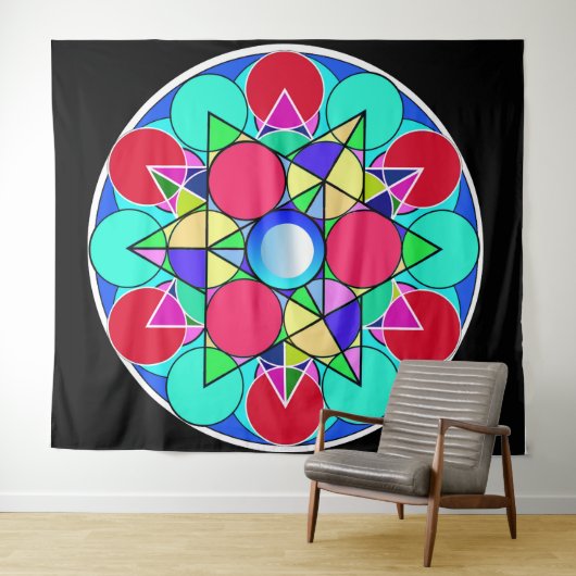 Abstracte Sterrenbloem Wandkleed (In Situ (horizontaal))