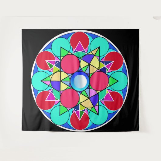 Abstracte Sterrenbloem Wandkleed (Voorkant (horizontaal))