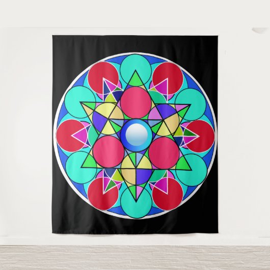 Abstracte Sterrenbloem Wandkleed (Voorkant)