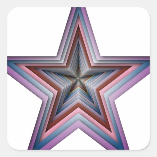 abstracte sterrengeometrische kunst vierkante sticker (Voorkant)