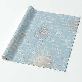 Abstracte sterrenstroompatroon Blauw Prettig kerst Cadeaupapier