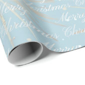Abstracte sterrenstroompatroon Blauw Prettig kerst Cadeaupapier (Rol Hoek)