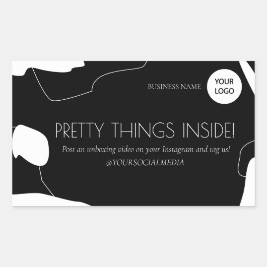 Abstracte Sticker voor zwart-witverpakking (Voorkant)
