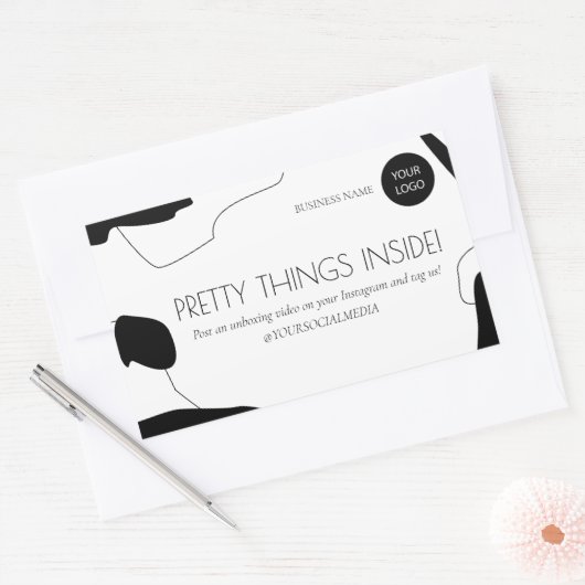 Abstracte Sticker voor zwart-witverpakking (Envelop)