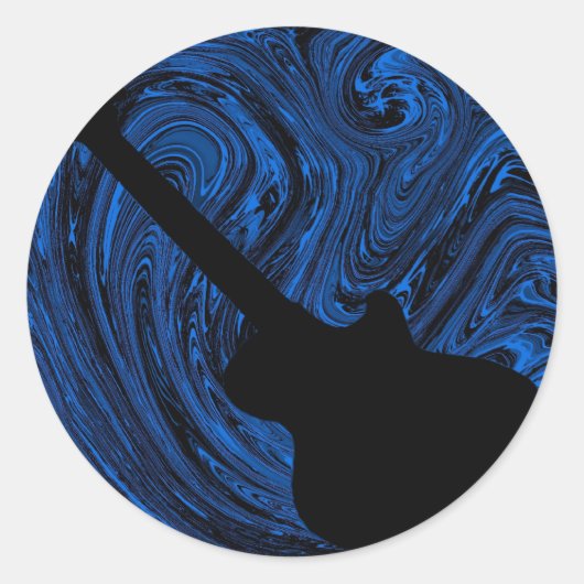 Abstracte Stickers gitaar, blauw (Voorkant)