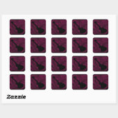 Abstracte Stickers van de Guitar Square, donkerroz (Vel)
