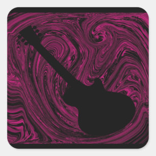 Abstracte Stickers van de Guitar Square, donkerroz