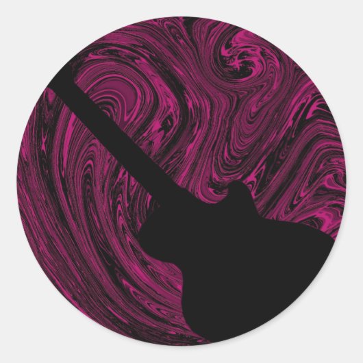 Abstracte Stickers voor gitaar, magenta (Voorkant)