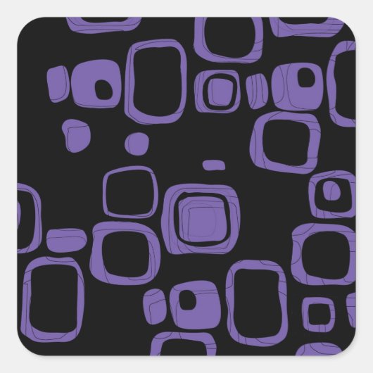 Abstracte Stickers voor zwart, Paars, Violet Retro (Voorkant)
