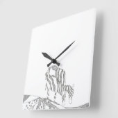 Abstracte stickfigure op maat beker giraffe vierkante klok (Hoek)