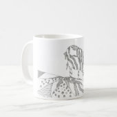 Abstracte stickfigure op maatbeker giraffe koffiemok (Voorkant links)