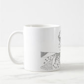 Abstracte stickfigure op maatbeker giraffe koffiemok (Links)