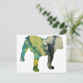 Abstracte stierenhond Silhouette Briefkaart (Staand voorkant)