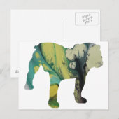 Abstracte stierenhond Silhouette Briefkaart (Voorkant / Achterkant)