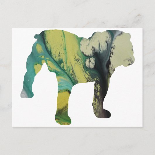 Abstracte stierenhond Silhouette Briefkaart (Voorkant)