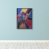 Abstracte stierenschilderij door Alfred Fox Canvas Afdruk (Insitu (Houten vloer))