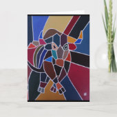 Abstracte stierenschilderij door Alfred Fox Kaart (Voorkant)