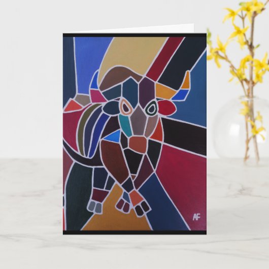 Abstracte stierenschilderij door Alfred Fox Kaart (Gele Bloem)