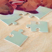 Abstracte stijl rode bloemen kunst puzzel (Zijkant)