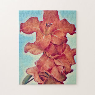 Abstracte stijl rode bloemen kunst puzzel