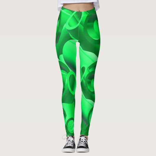Abstracte stijl van 3d-buizen met moderne digitale leggings (Voorkant)