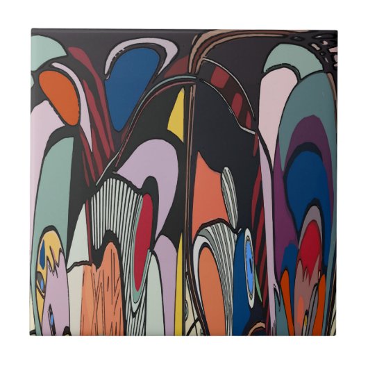 Abstracte stijlSpaanse Tegel Tegeltje (Voorkant)