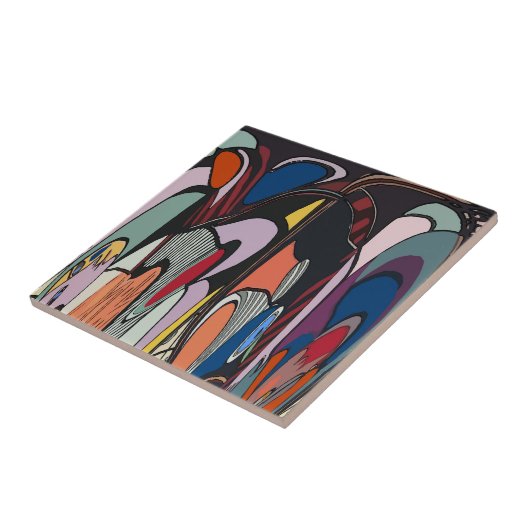 Abstracte stijlSpaanse Tegel Tegeltje (Zijkant)