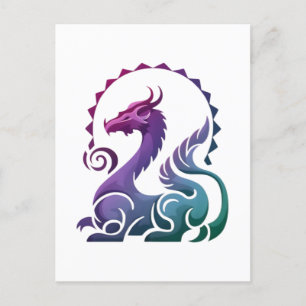 Abstracte Stijlvolle Paarse Dragon Gradient Logo Briefkaart