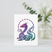 Abstracte Stijlvolle Paarse Dragon Gradient Logo Briefkaart (Staand voorkant)