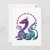 Abstracte Stijlvolle Paarse Dragon Gradient Logo Briefkaart (Voorkant / Achterkant)