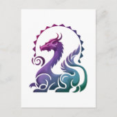 Abstracte Stijlvolle Paarse Dragon Gradient Logo Briefkaart (Voorkant)