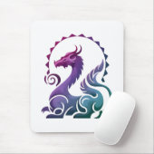Abstracte Stijlvolle Paarse Dragon Gradient Logo Muismat (Met muis)